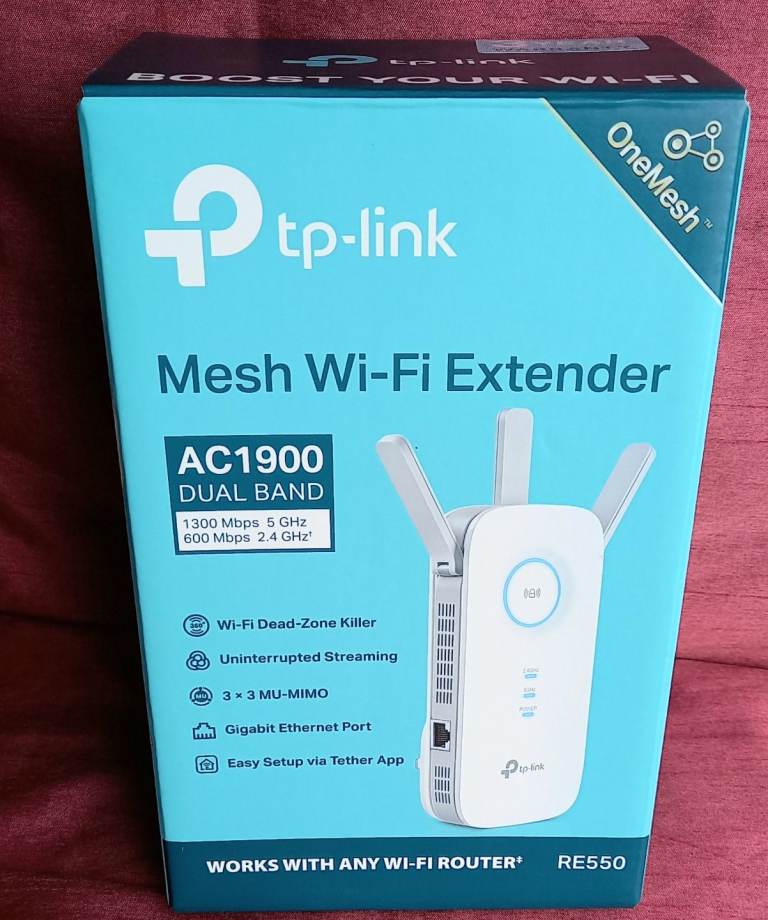 TP-Link AC1900 Dual Band Mesh Wi-Fi Range Extender (RE550)