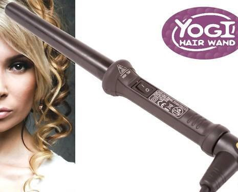 NEW ORIGINAL YOGI HAIR WAND BLACK Tourmaline Ceramic Barrel & Glove Hair Styling Mobile Hairdressing