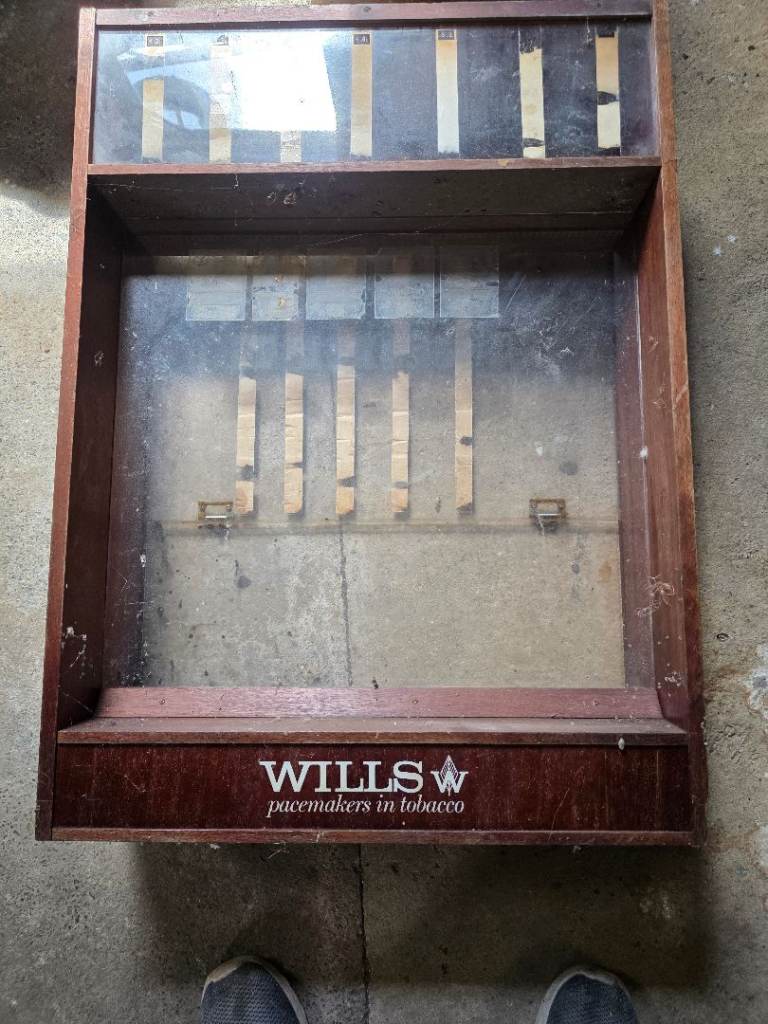 Antique WILLS  wooden Cigarette storage unit