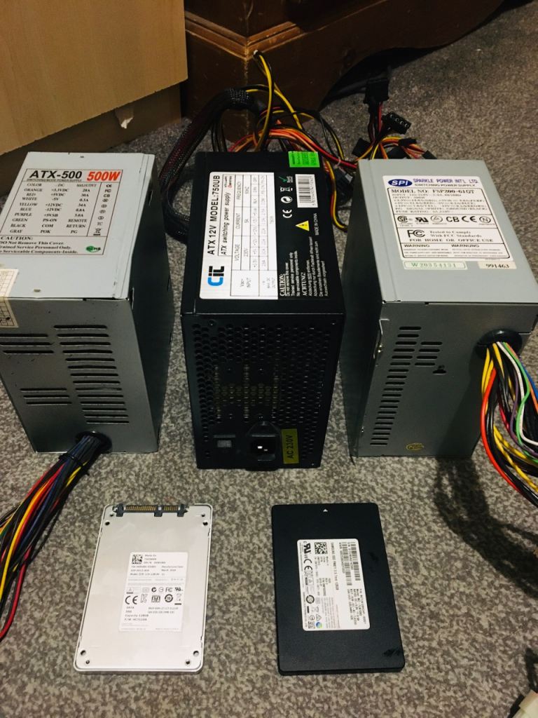 3 pc power supply/ 2 128 SSD hard drive 