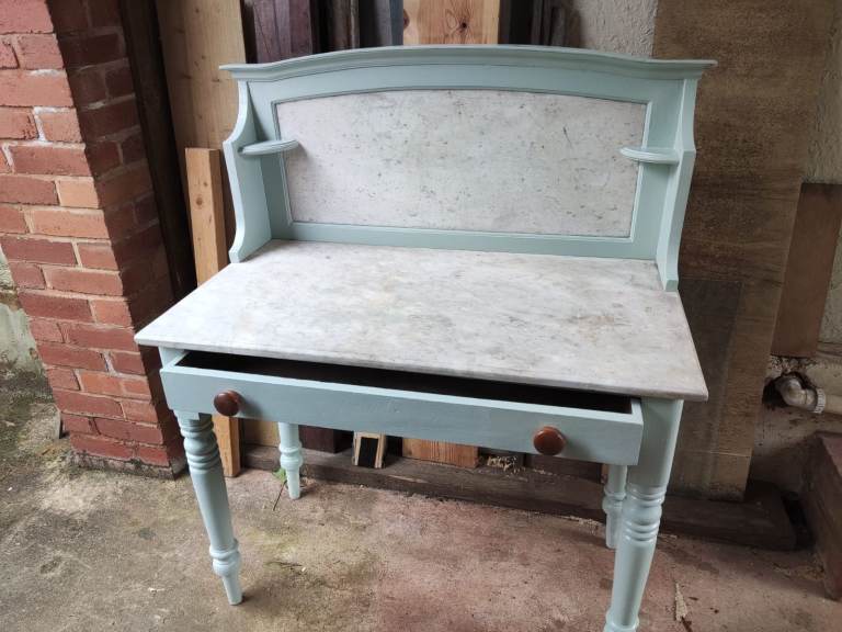 Antique Wash Stand with wooden frame and marble top