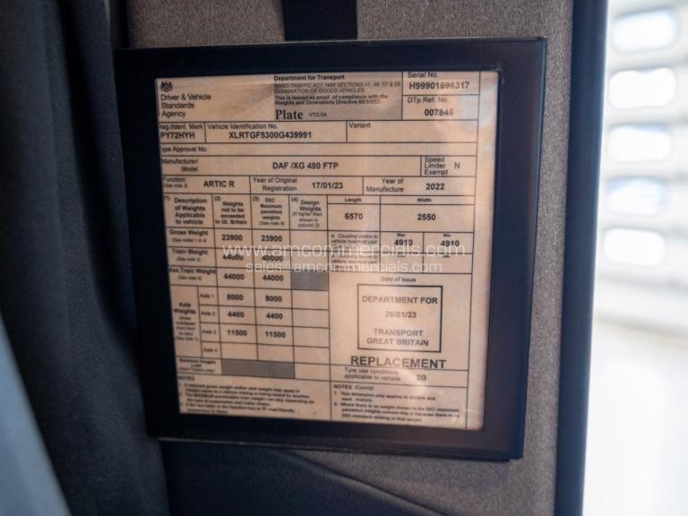 2023 (72) DAF XG 480 6X2 SMALL MIDLIFT