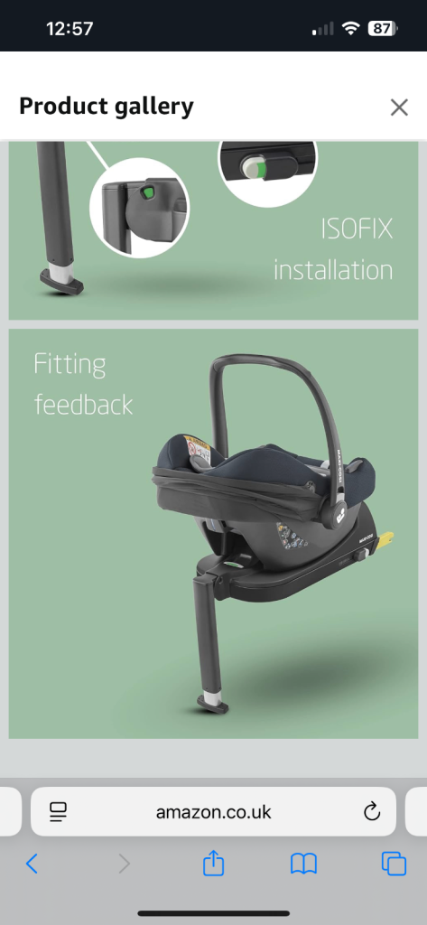 Maxi-Cosi CabrioFix i-Size Car Seat Base, 40-75 cm, 0-12 kg, ISOFIX Base, Installation