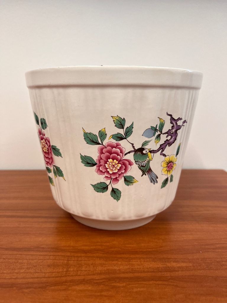 Vintage James Kent Ceramic Vase Pot With Floral Patterns