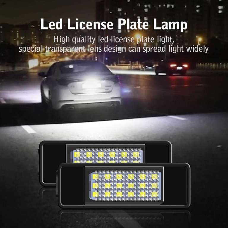 LED Rear Number Plate Bulb SMD Bright White Canbus License Plate Lights for CITROEN PEUGEOT