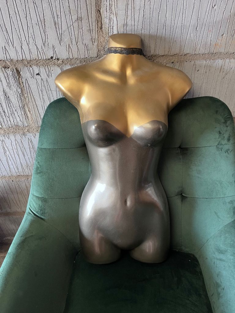 Female Torso Mannequin - Gold and Silver/Grey, Good Condition