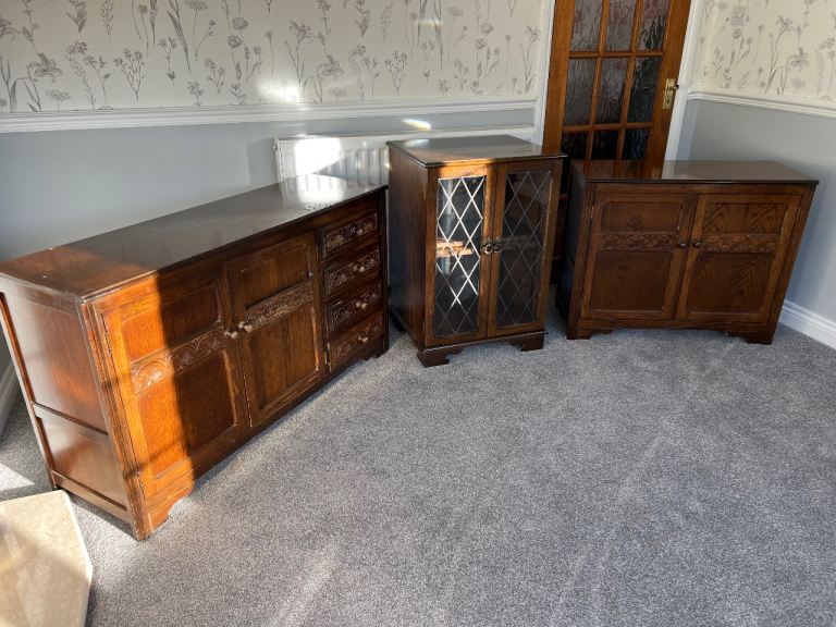 image for Good quality oak sideboards and entertainment unit
