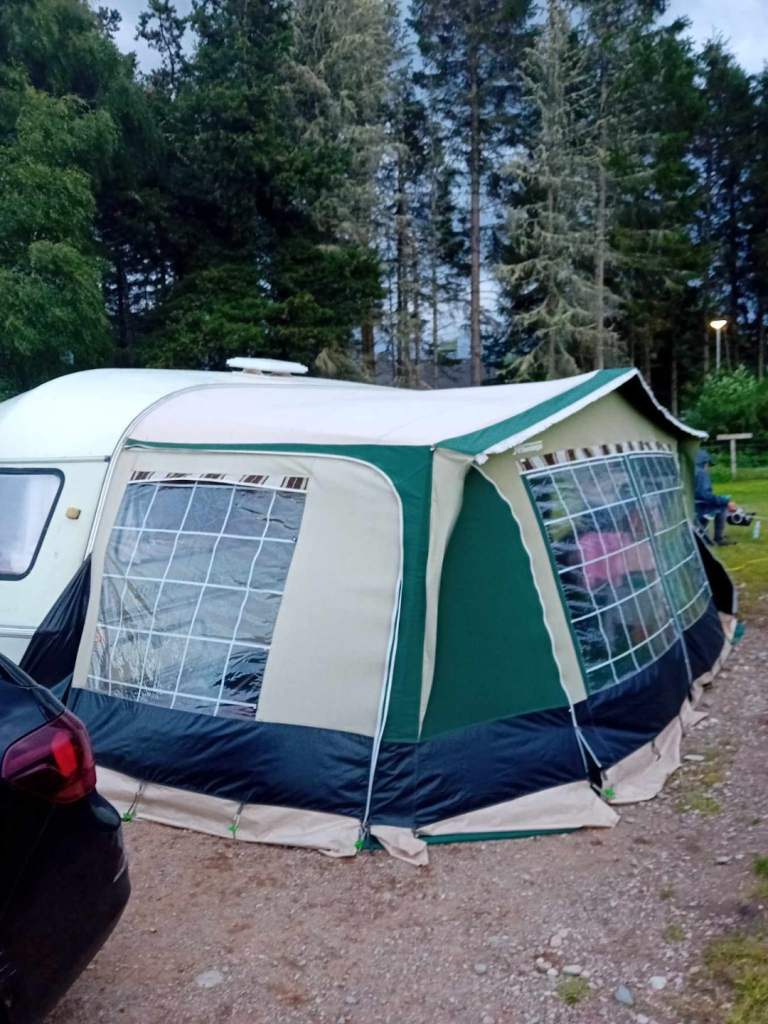Caravan with awning 