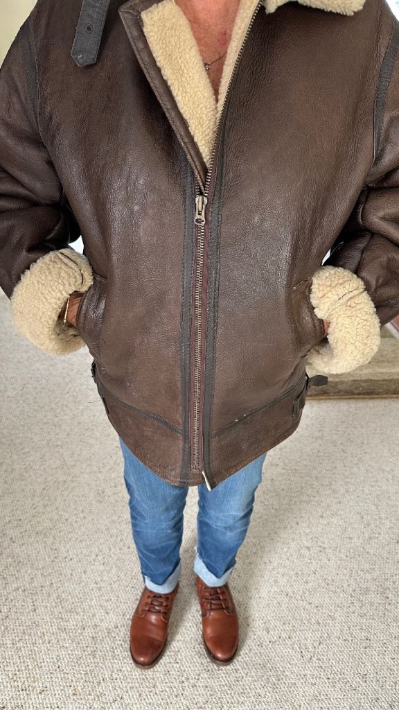 FLYING JACKET, SHEEPSKIN LINED.