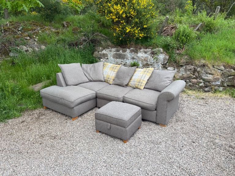 Corner Sofa Bed And Storage Footstool (Delivery Available)