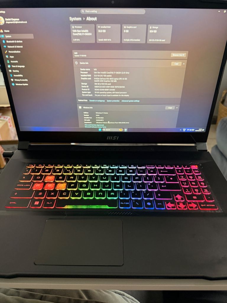 MSI Gaming Laptop I7-13650HX 17" RTX 4050 32GB Ram (katana)