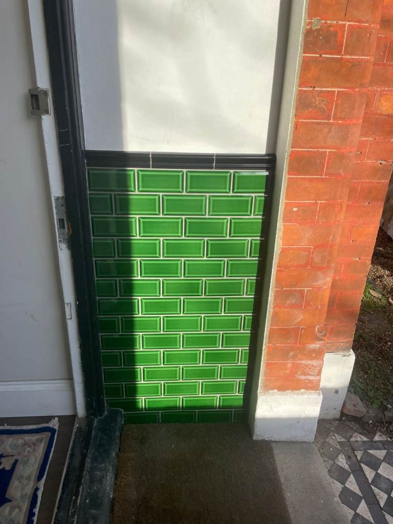 Ceramic glazed green Victorian style metro tiles