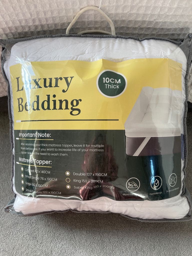New Luxury Bedding 10CM Thick Mattress Topper – Double Size