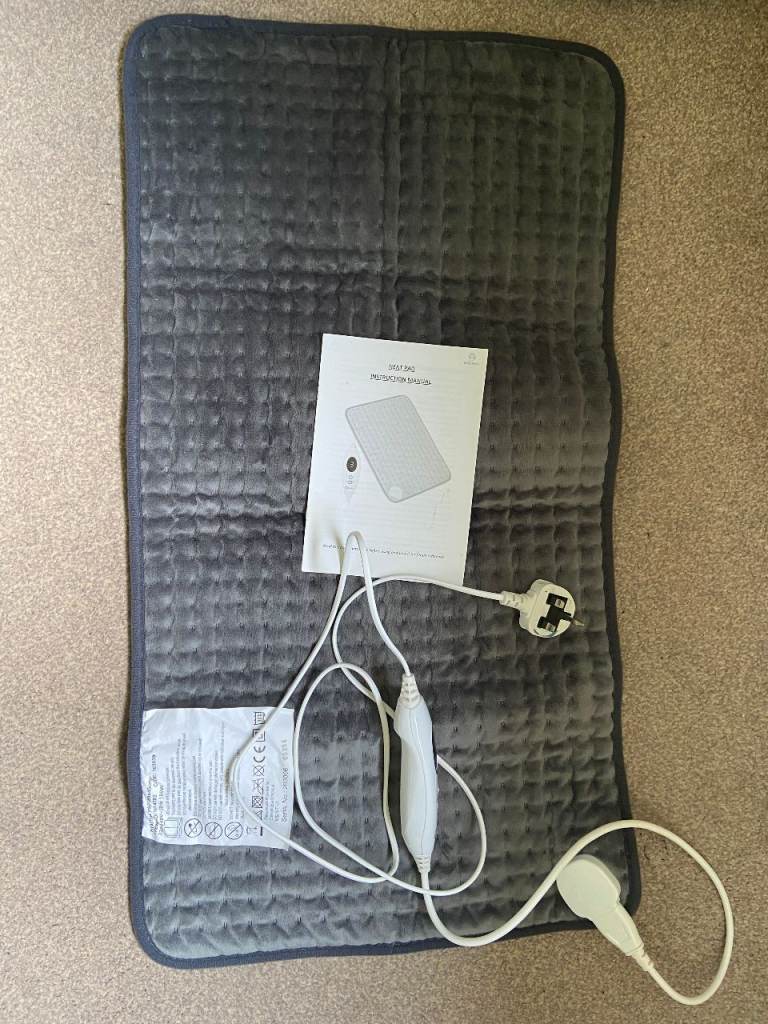 Electric Heating Pad (Grey) -Washable and cosy