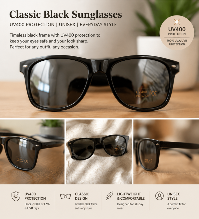 black wayfarer sunglasses mirrored lense uv400 protection new