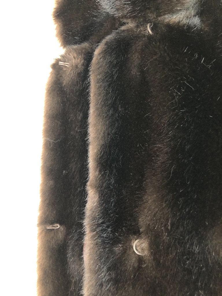 Vintage Tissavel black/brown faux fur jacket S/M ONO - VG vintage condition