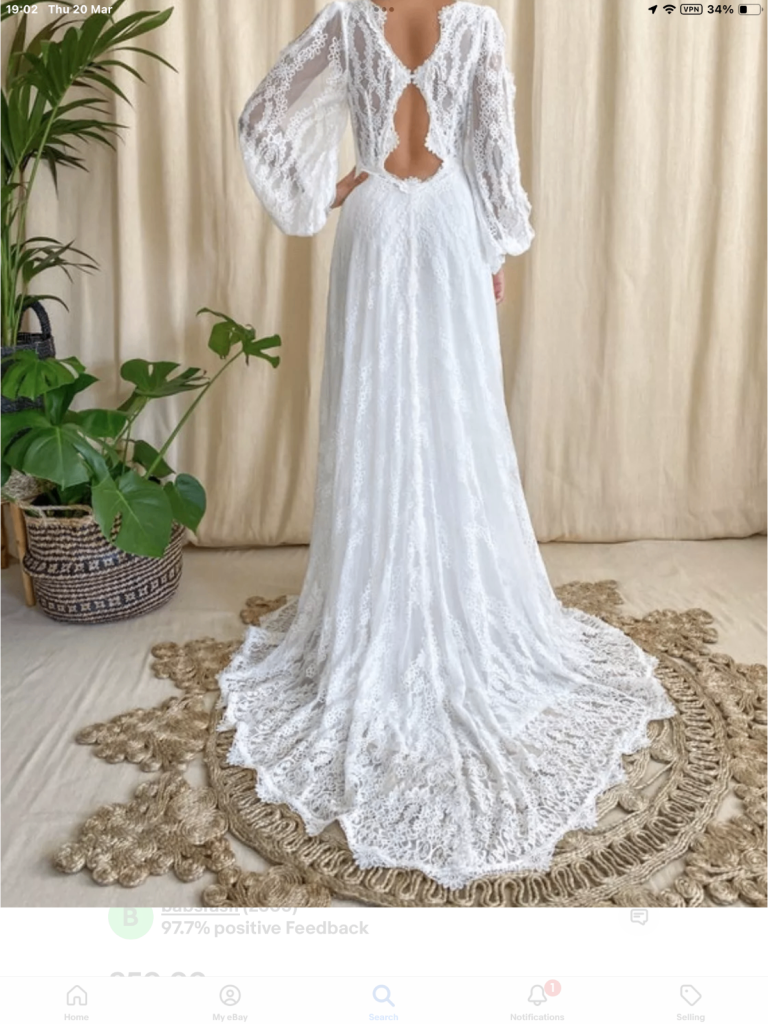 Ivory wedding dress uk 8 new