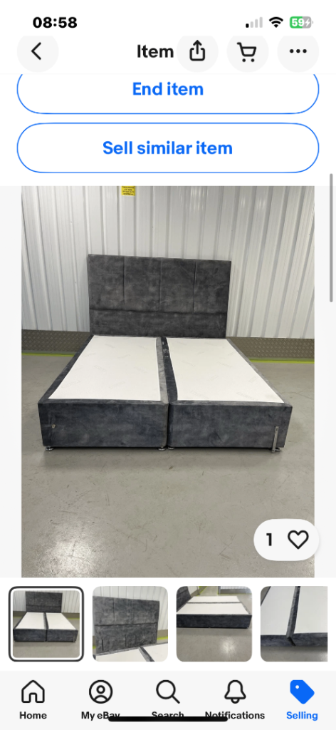Super King Bed base and headboard 