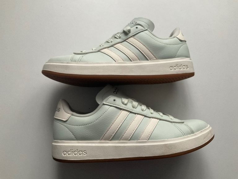 Adidas original green and cream ladies trainers 