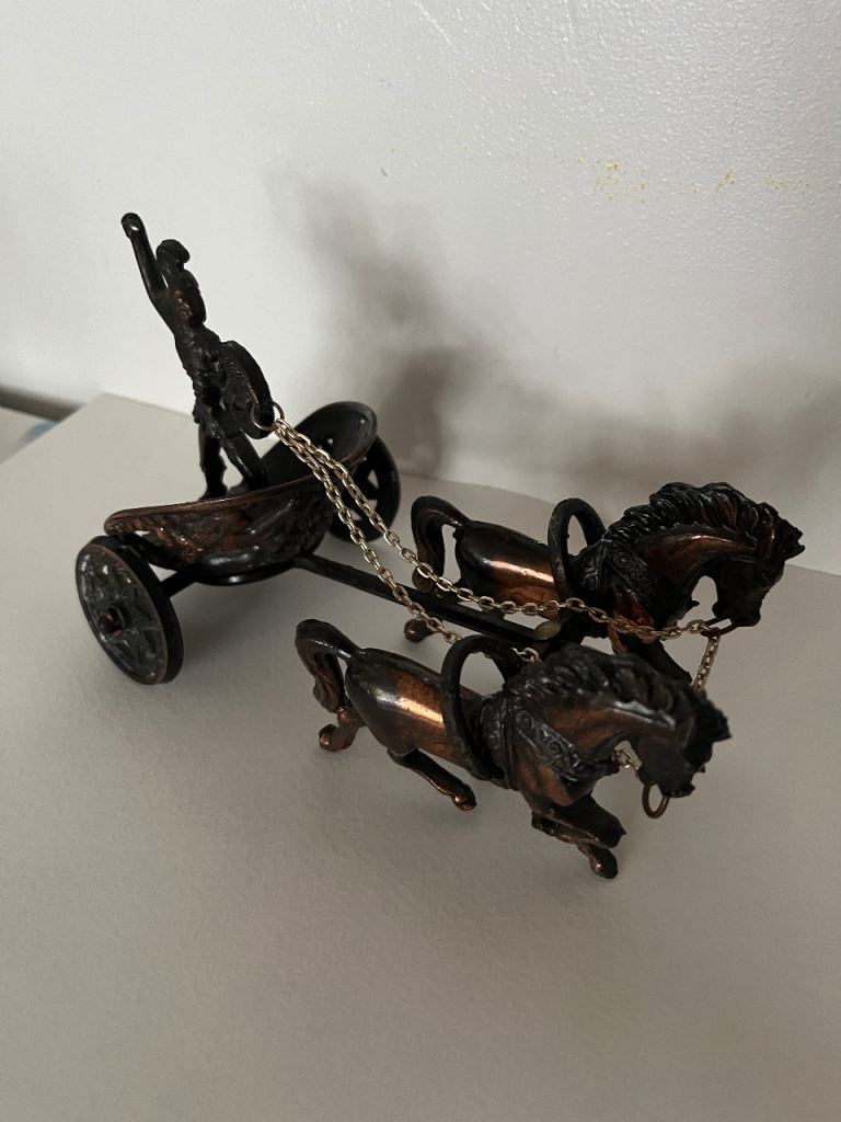 Brass/Bronze Chariot Roman Warrior 