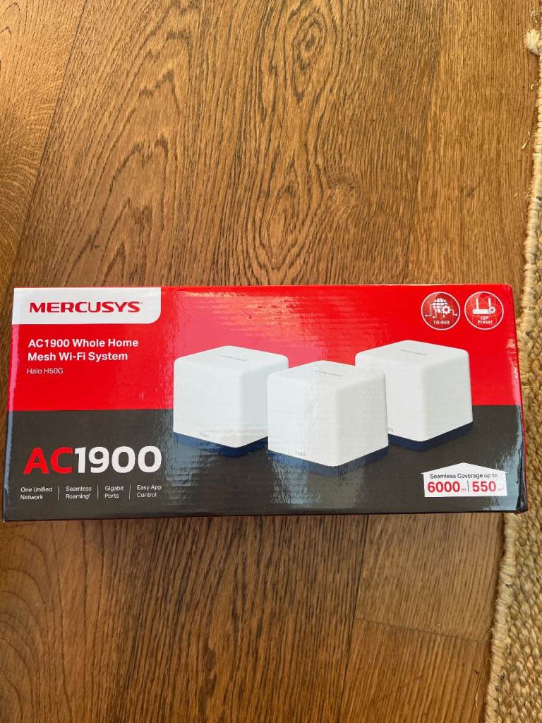 Mercusys AC1900 Whole Home Mesh Wi-Fi System Halo H50G - New