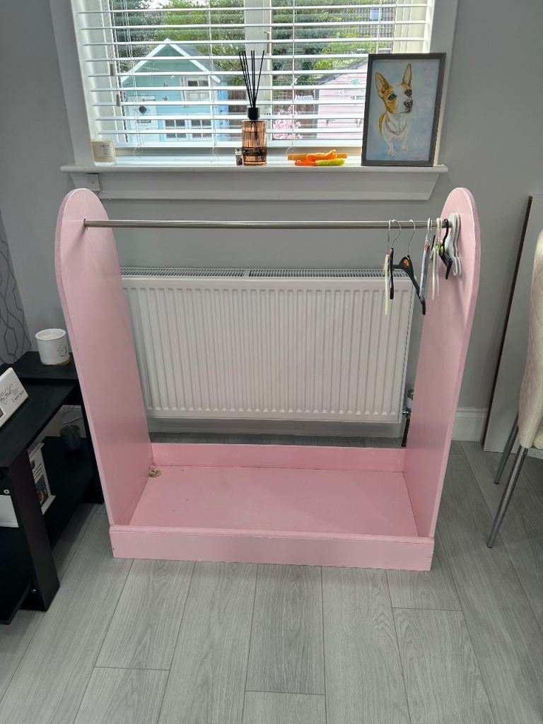 Pink Kids Wardrobe Clothes Rail - Good Condition