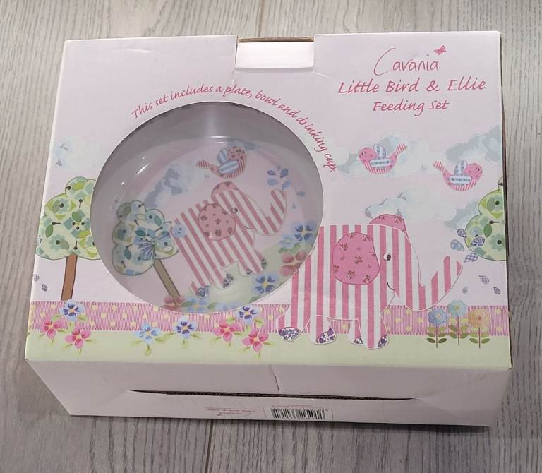 Cavania Little Bird & Ellie Baby Feeding Set in pink