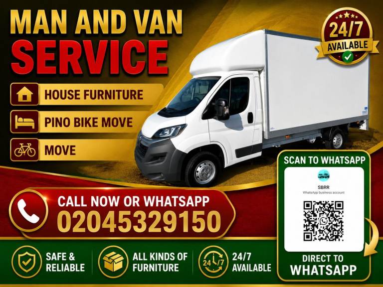 24/7 Local Nationwide Removals Transportations Man & Van 7.5 Tonne Trucks, House/Office Flat Move