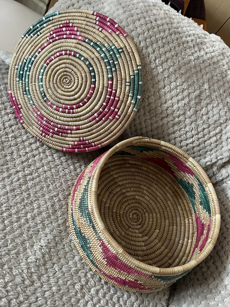 Handmade Traditional Bread/Roti/Storage Basket with Lid