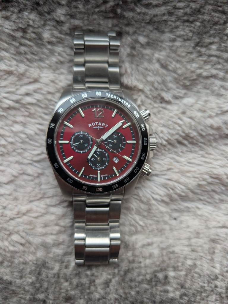 Rotary Watch Red face as new 
