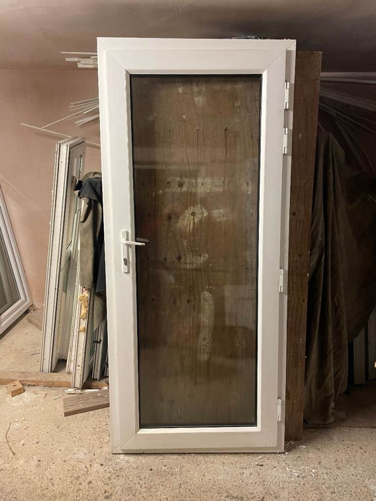 UPVC DOOR 203 x 90 cm - UPVC DOUBLE GLAZED DOOR - CLEAR TOUGHENED GLAZING (REF: DX203)