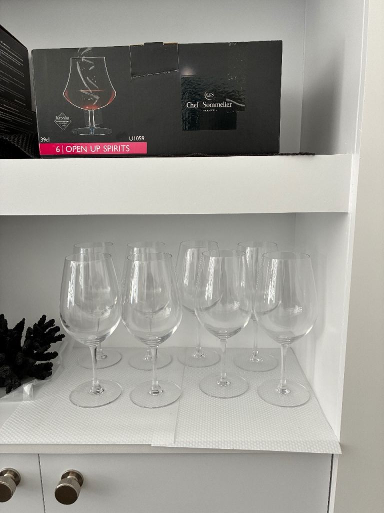Chef & Sommelier Large Tall 55cl Crystal Wine Glasses - Set of 8 - Red or White Wine NEW