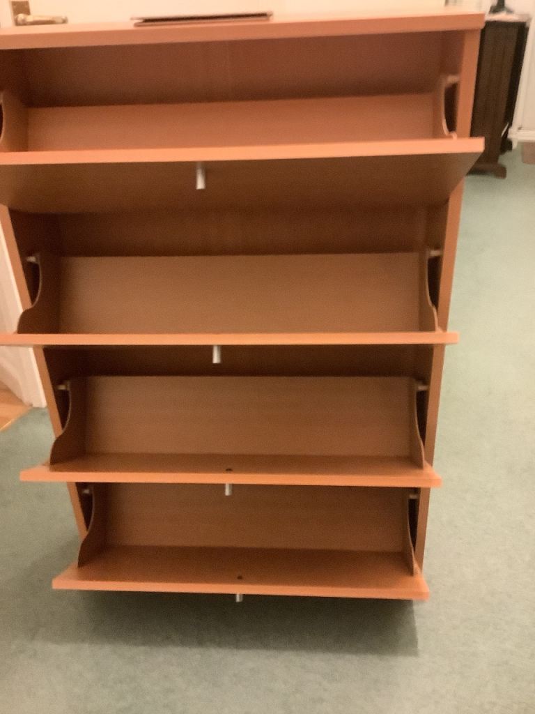 Used 200 CD Storage Beech Watsons Cupboard With 4 Tilting Drawers RRP £99