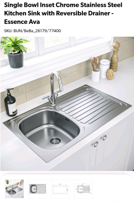 Brand new s/s single bowl sink.