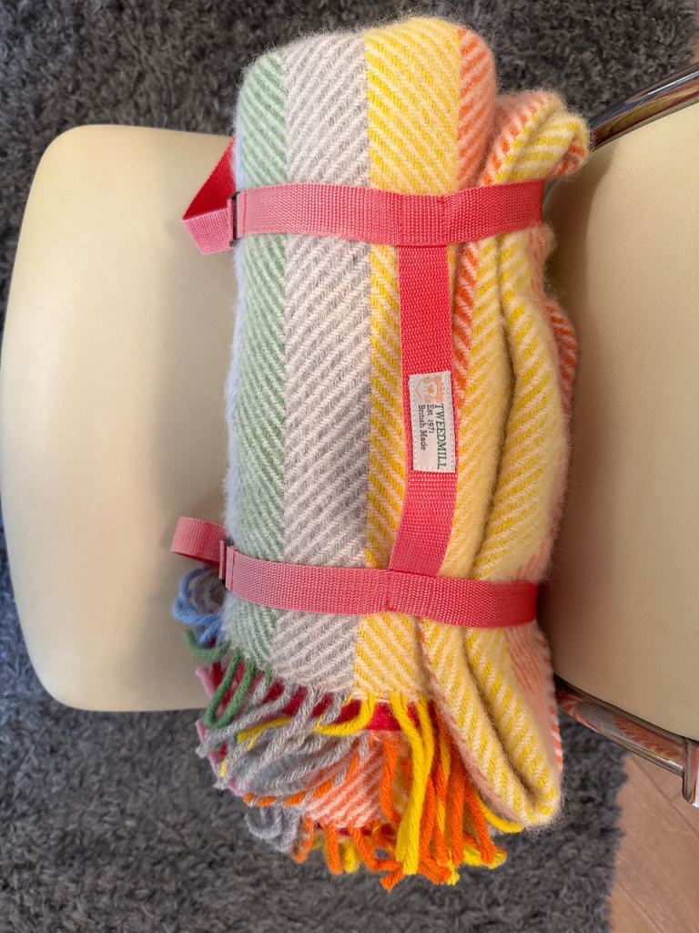 Tweedmill Multicoloured Wool Blanket with Straps – As Good As New