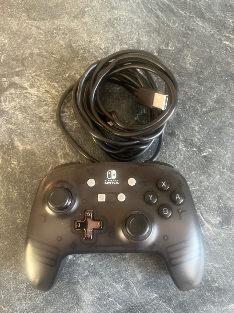 PowerA Enhanced Wired Controller Nintendo Switch - Transparent Black - Switch 2.