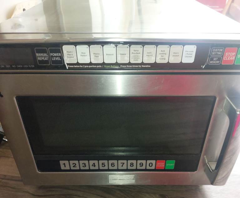 Commercial Microwave Oven - Stainless Steel, Good Condition