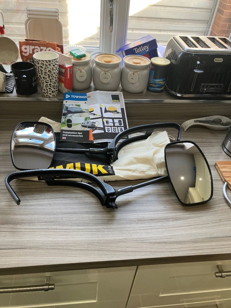 EMUK towing mirrors for Landrover Discovery, Evoque & Velar and Jag E & F Pace