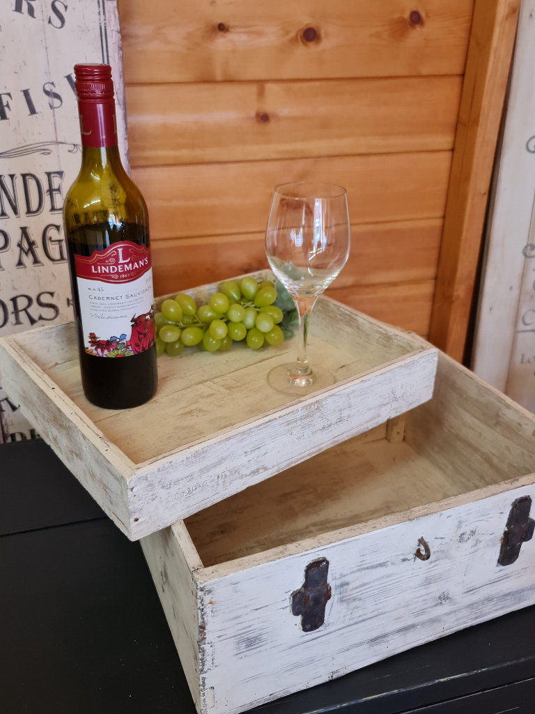 Old white washed Upcyled dovetailed box