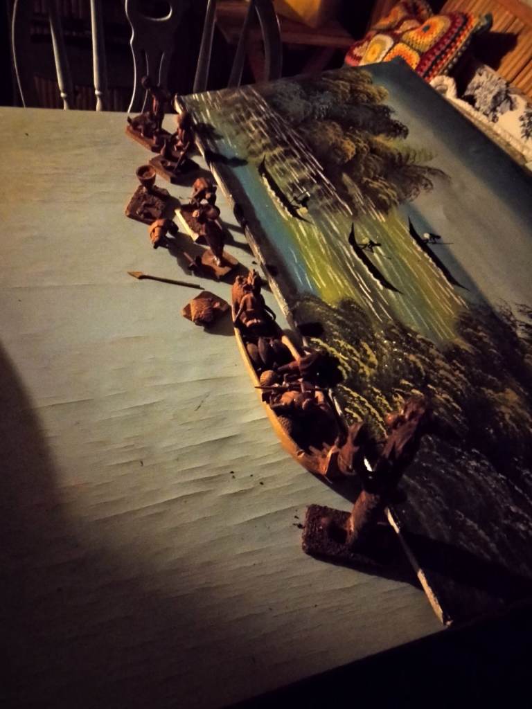 African original painting and figures 