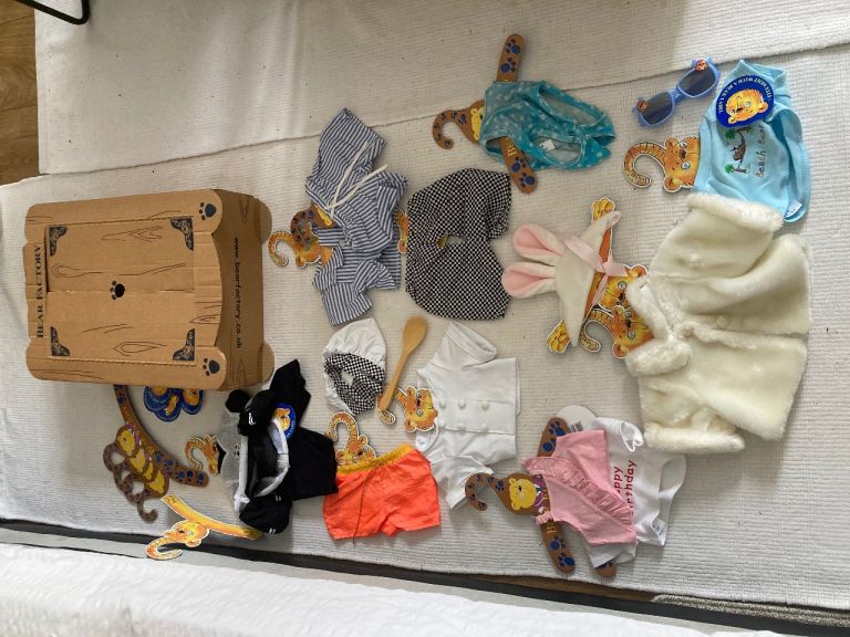 Clothes / coathangers for Bear Factory Toys (blue label size ) with wardrobe