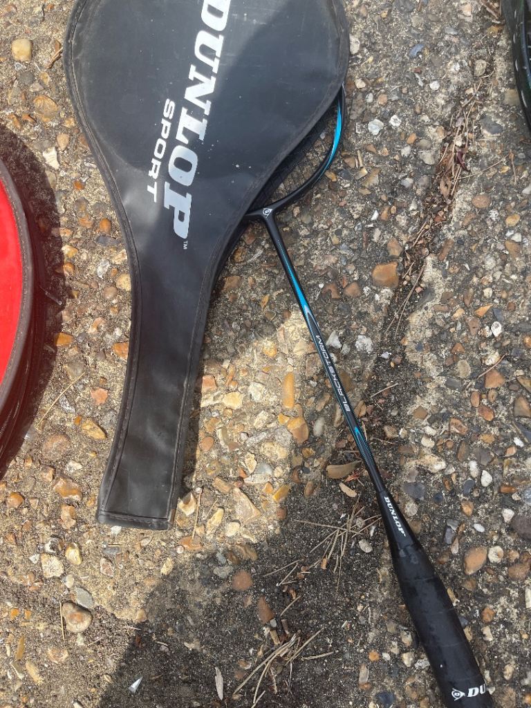 Dunlop Badminton Racket with Cover - Black and Blue