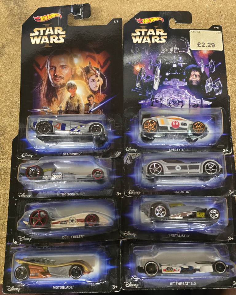 image for Complete set of 8 Star Wars Hot Wheels (2015)