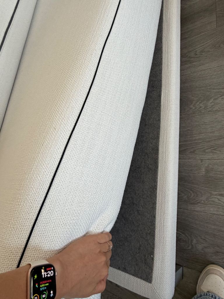Cream Daybed/Sofa Bed with Black Piping – As Good As New