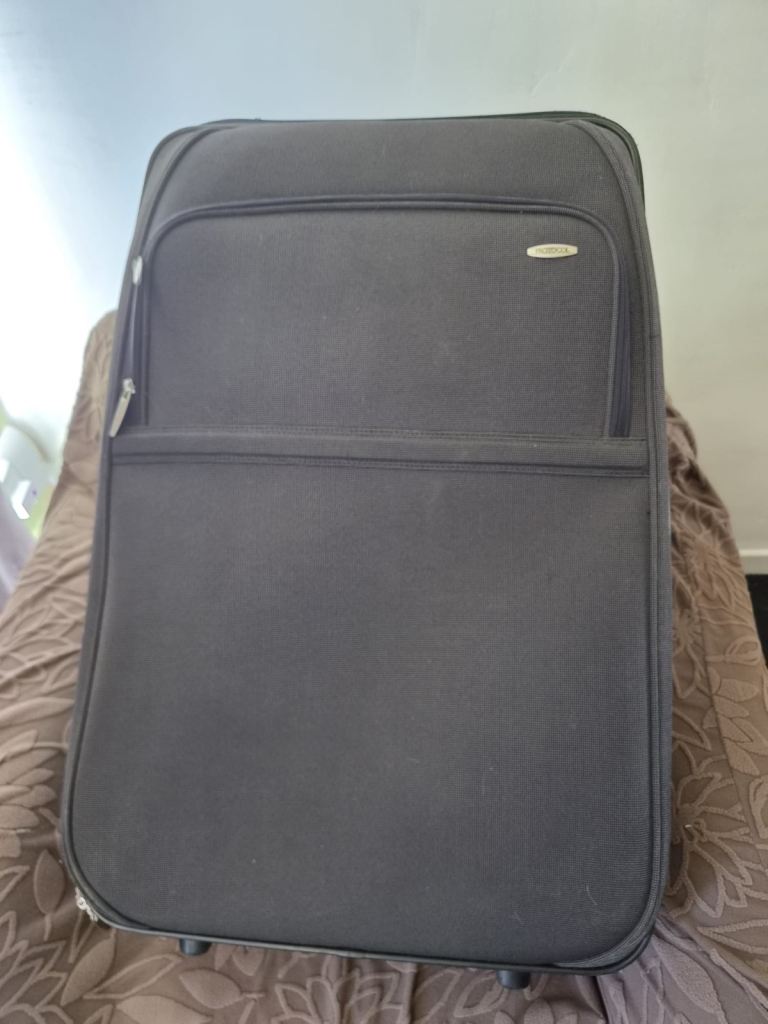 Black Large Fabric Suitcase
