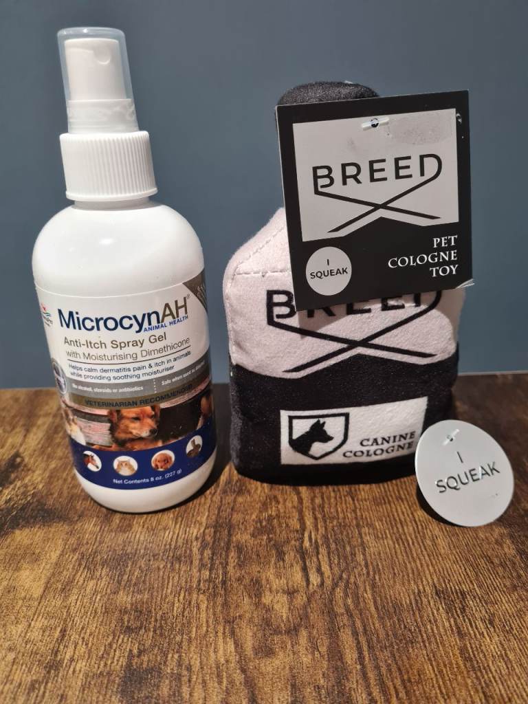 Dog Anti-Itch Soothing Spray Gel for Pets 237ml Microcyn AH Irritation Itch Dogs with free puppy toy