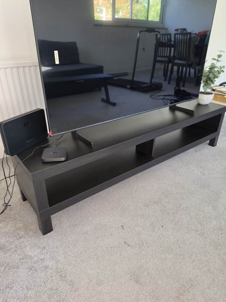 Black Wooden TV Unit / Media Console – Excellent Condition