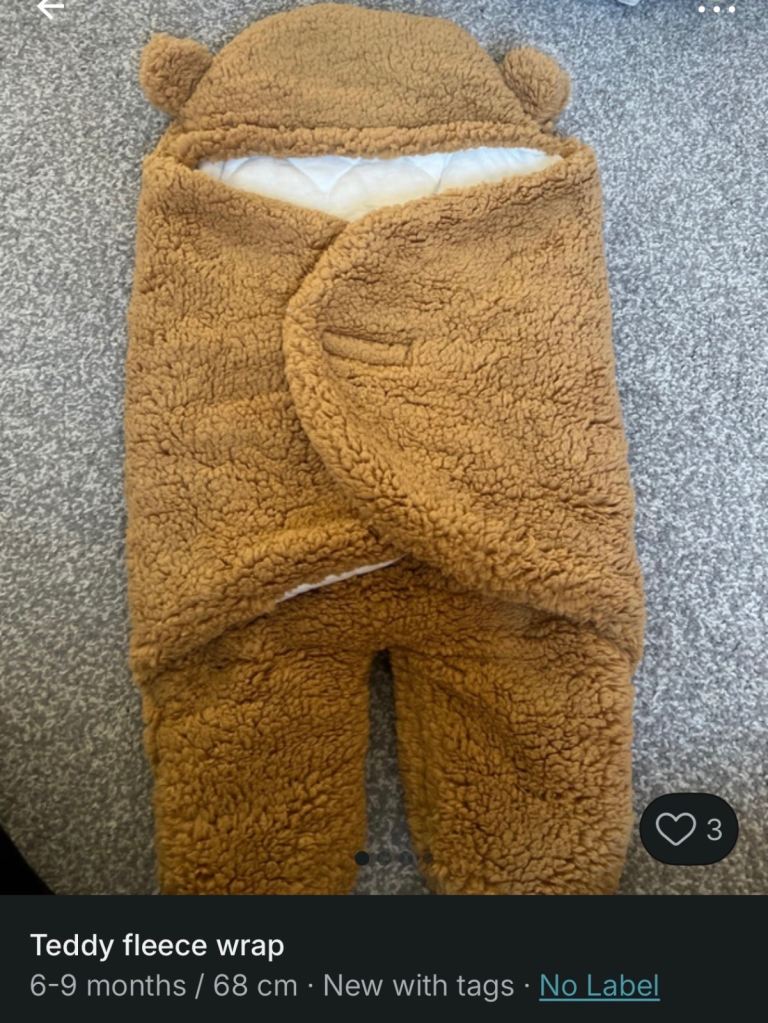 Baby fleece teddy wrap - Brand new - White