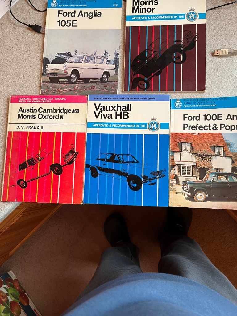 5 old car manuals in good condition 