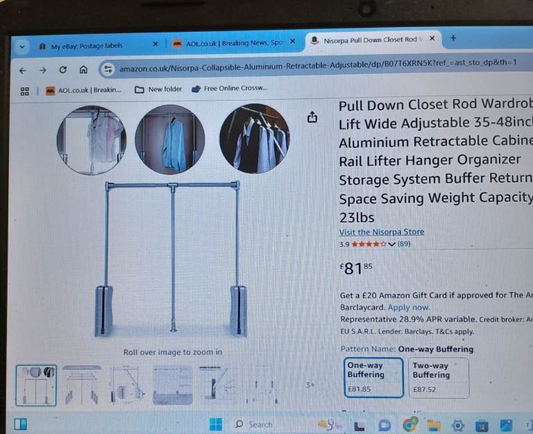 Pull Down Clothes Rail Adjustable Wardrobe Lift Large Extendable Cloth Hanger 